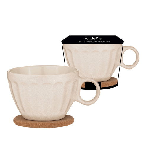 Ladelle Elan Oatmeal Duo Mug & Coaster Set