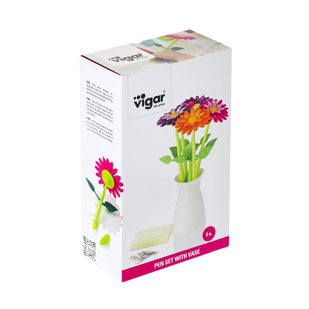 Flower Shop 5pc Pen Set With Vase