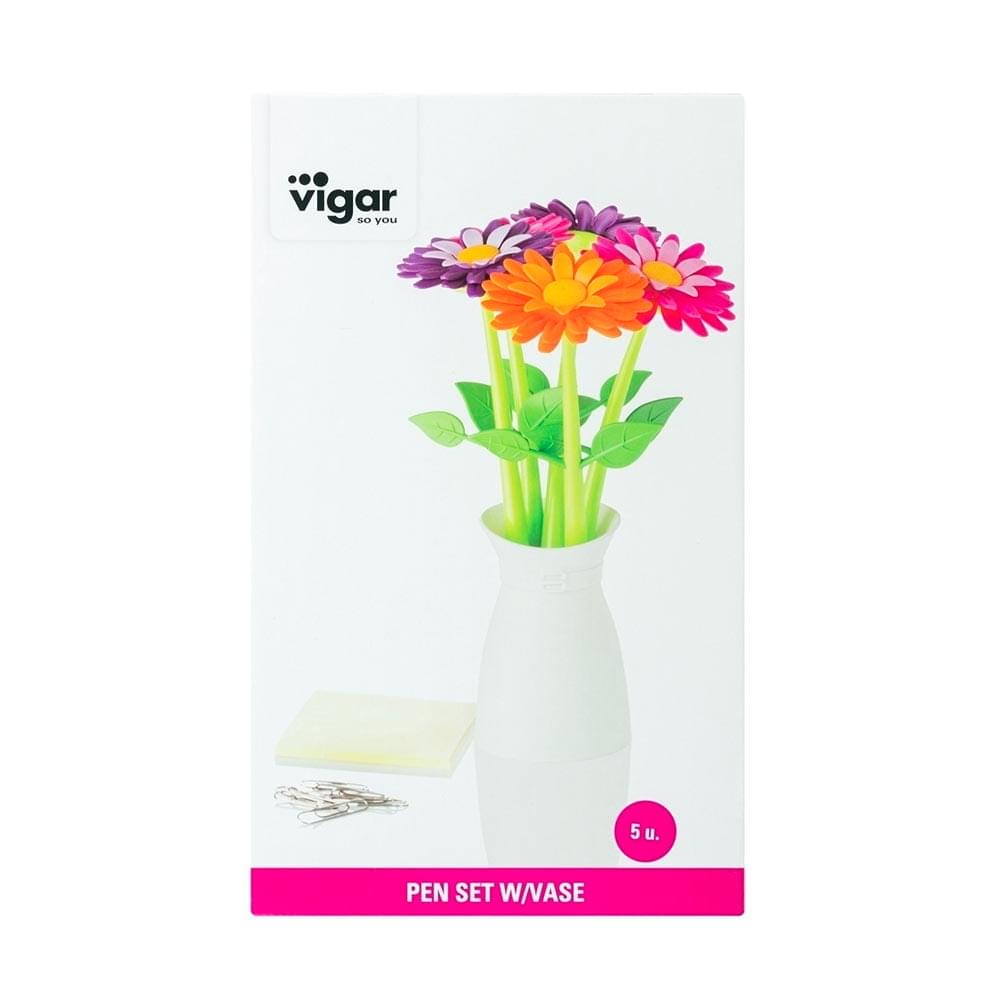 Flower Shop 5pc Pen Set With Vase