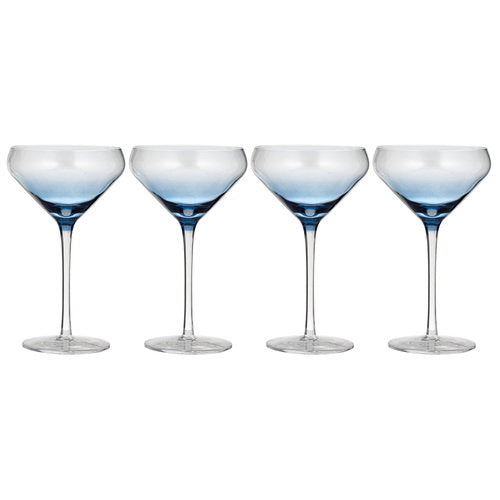 Ladelle Prism Blue 4pk Coupe Glass