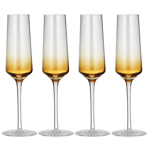 Ladelle Prism Amber 4pk Champagne Glass