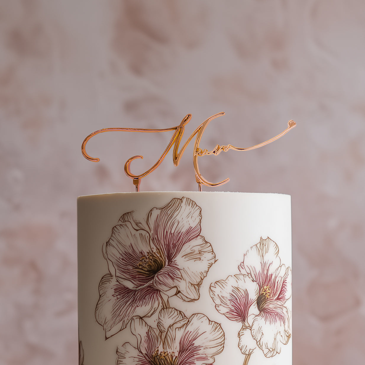 Cake & Candle Metal Cake Topper Mum Rose Gold