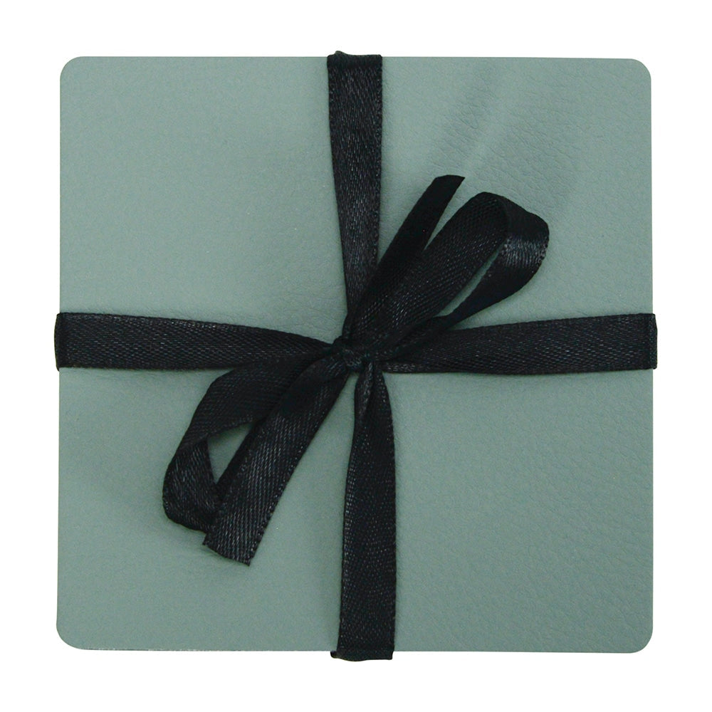 Annabel Trends Coaster Set Recycled Leather Sage