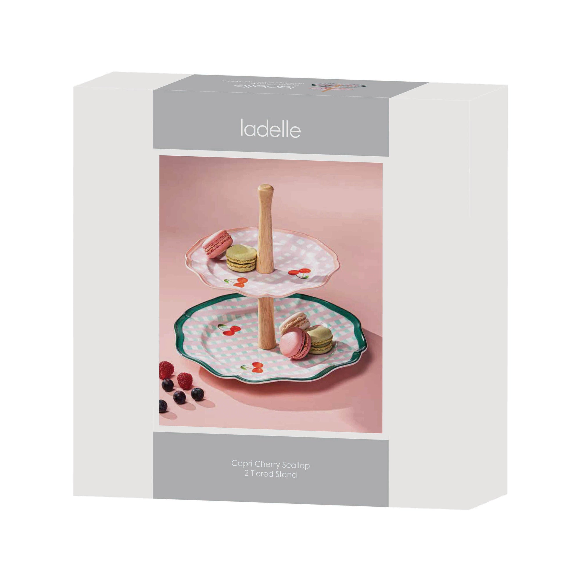 Ladelle Capri Cherry Scallop 2 Tier Stand