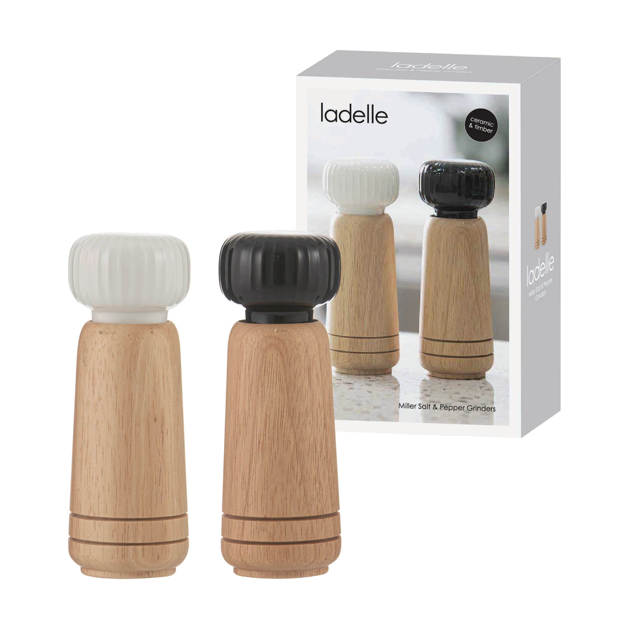 Ladelle Miller Black Salt & Pepper Grinders