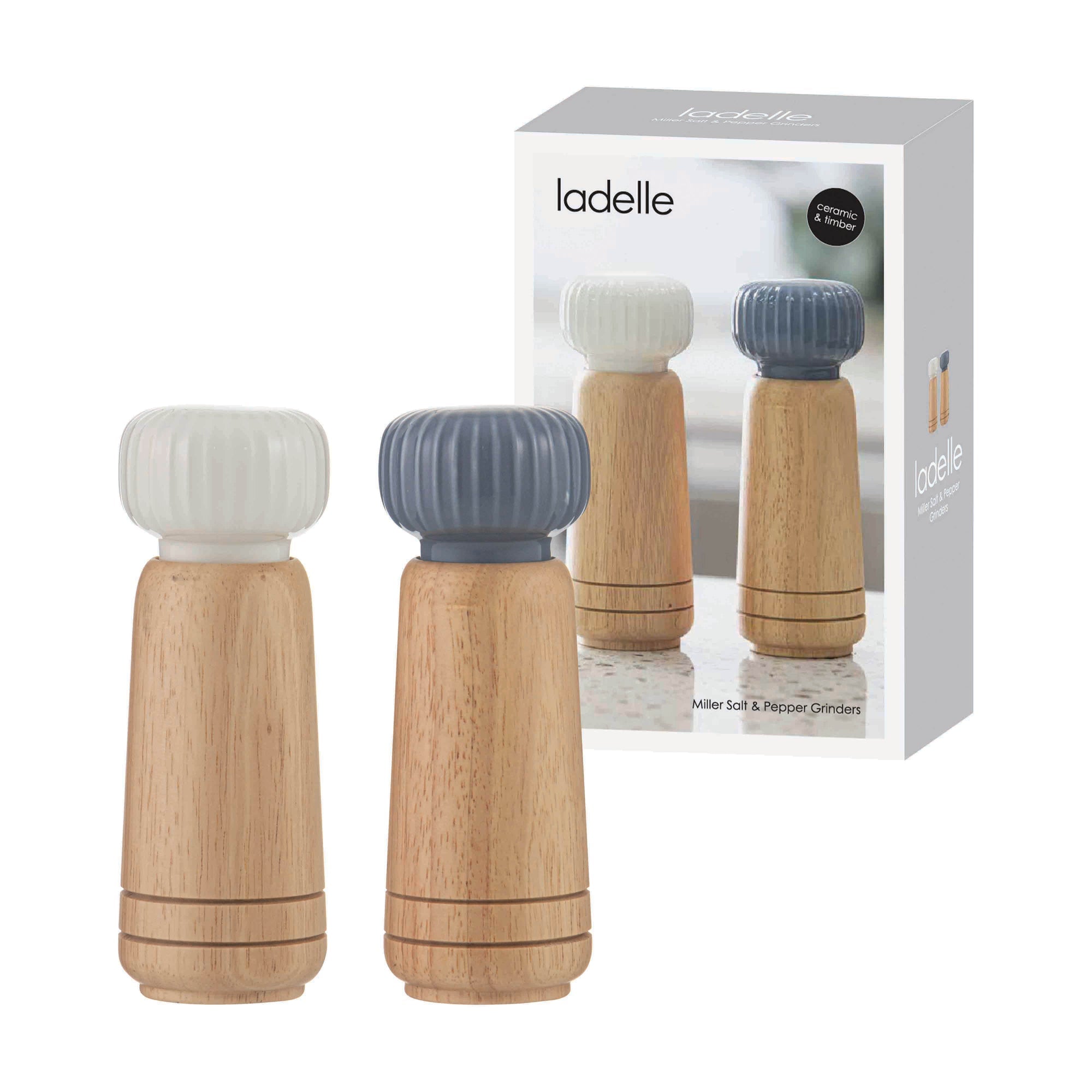 Ladelle Miller Blue Salt & Pepper Grinders