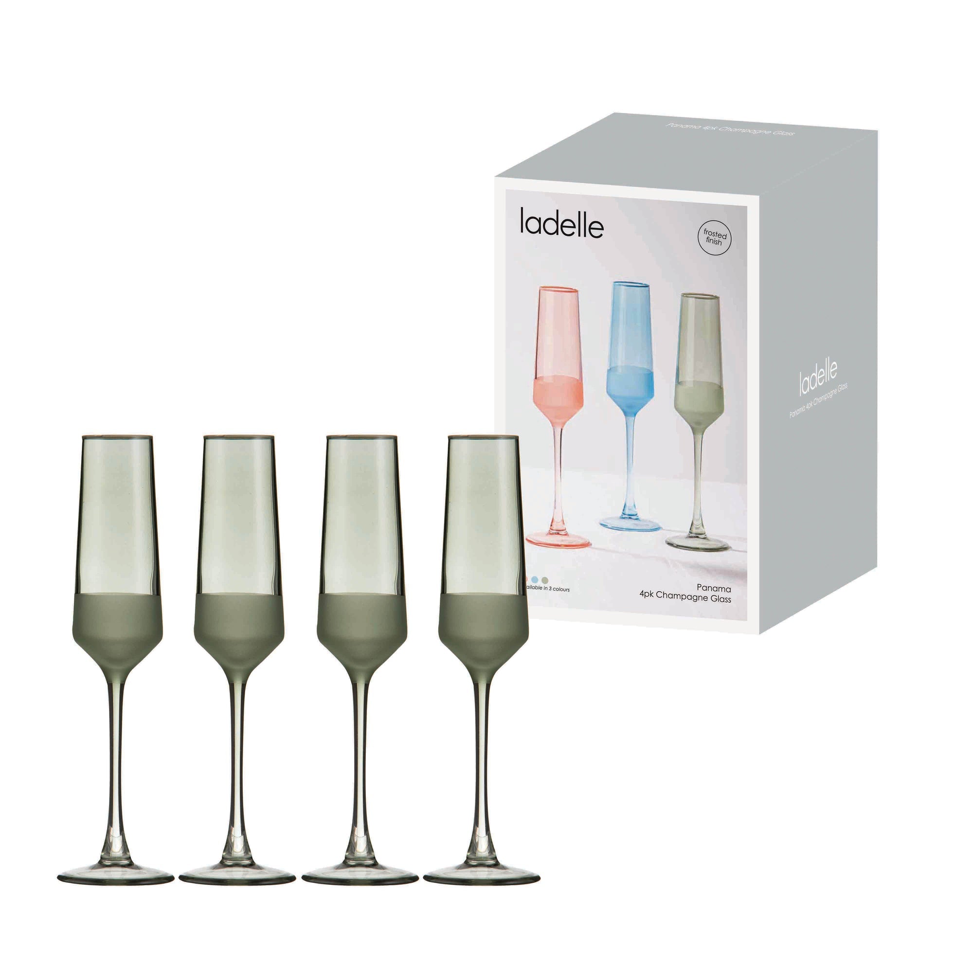 Ladelle Panama Moss 4pk Champagne Glass