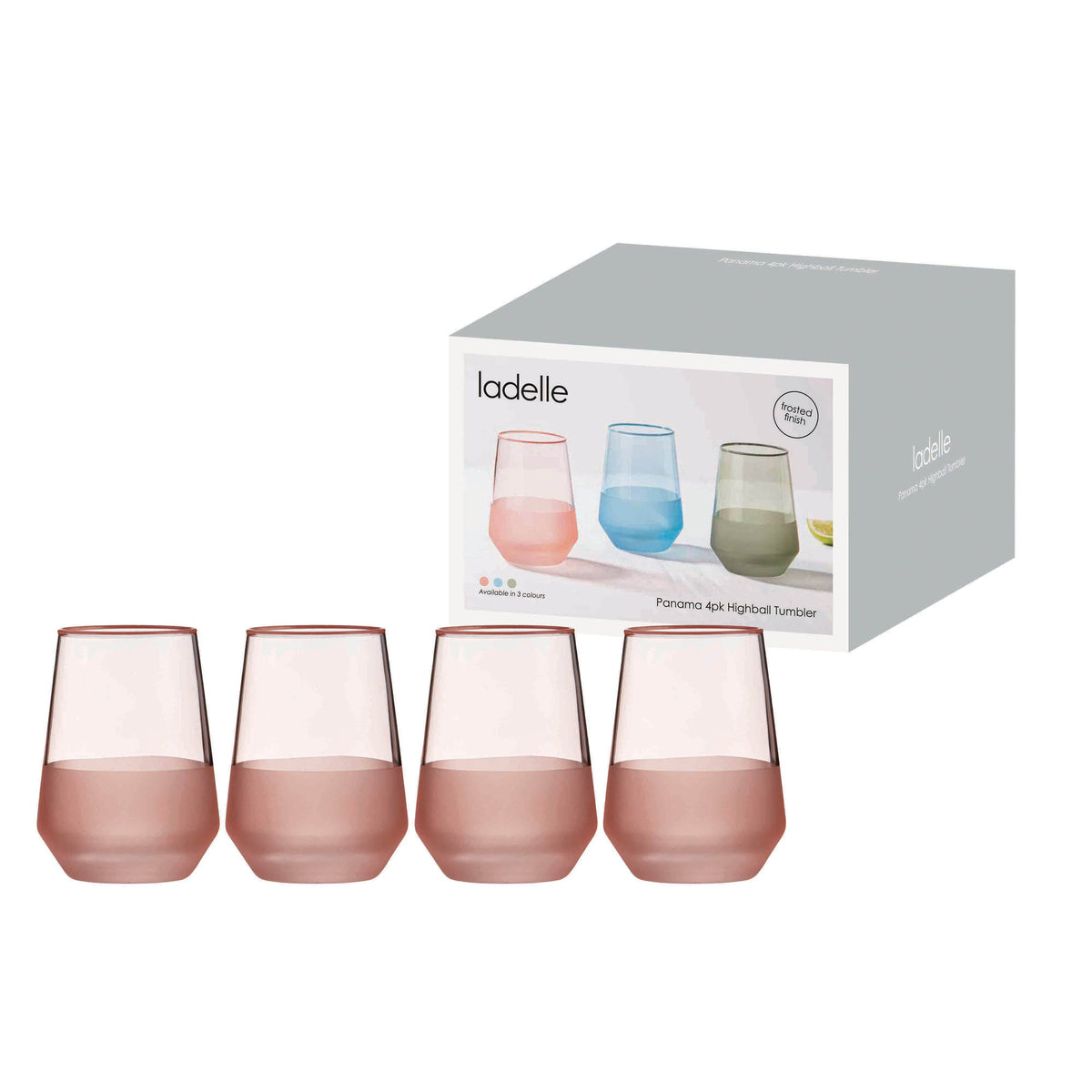 Ladelle Panama Coral 4pk Tumbler