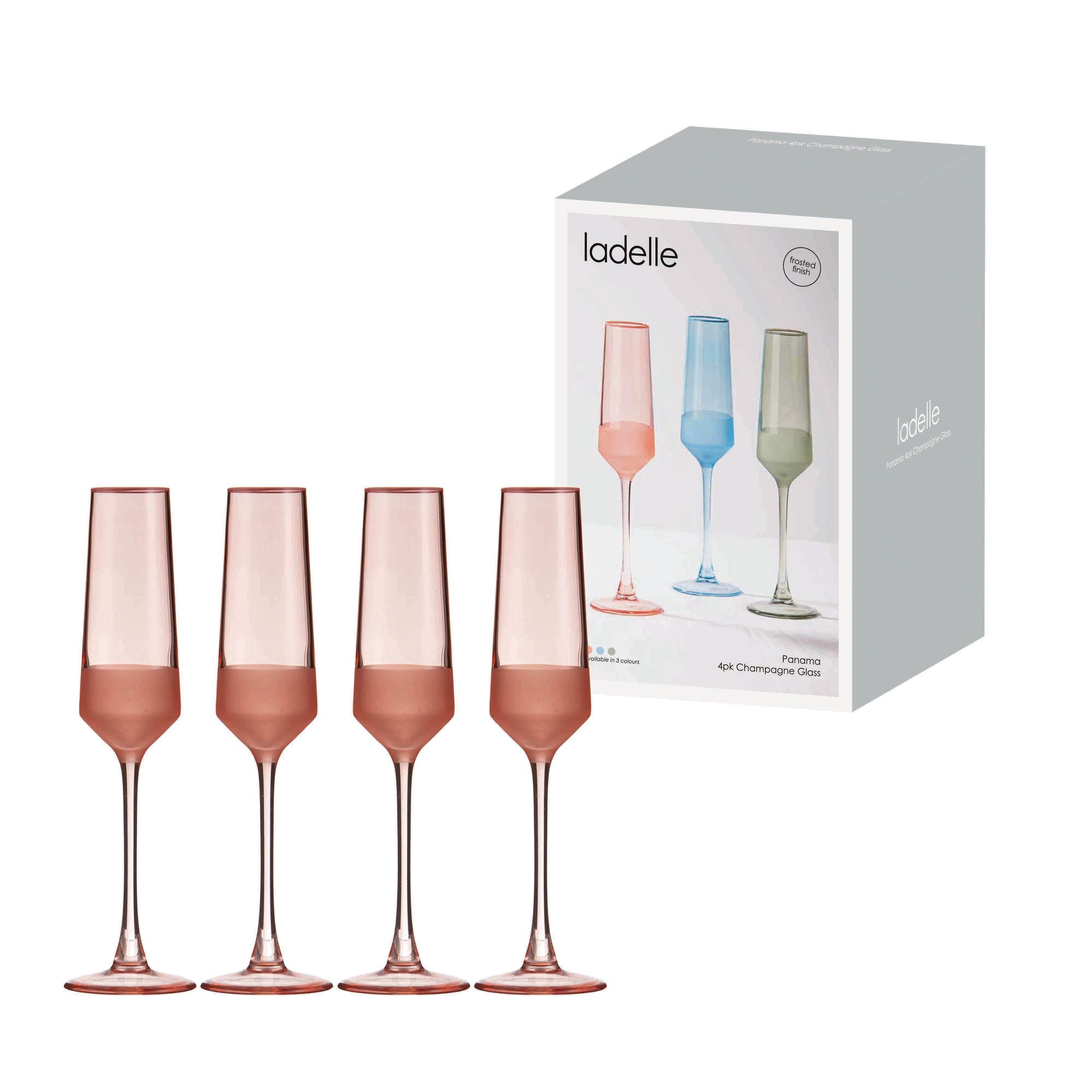 Ladelle Panama Coral 4pk Champagne Glass