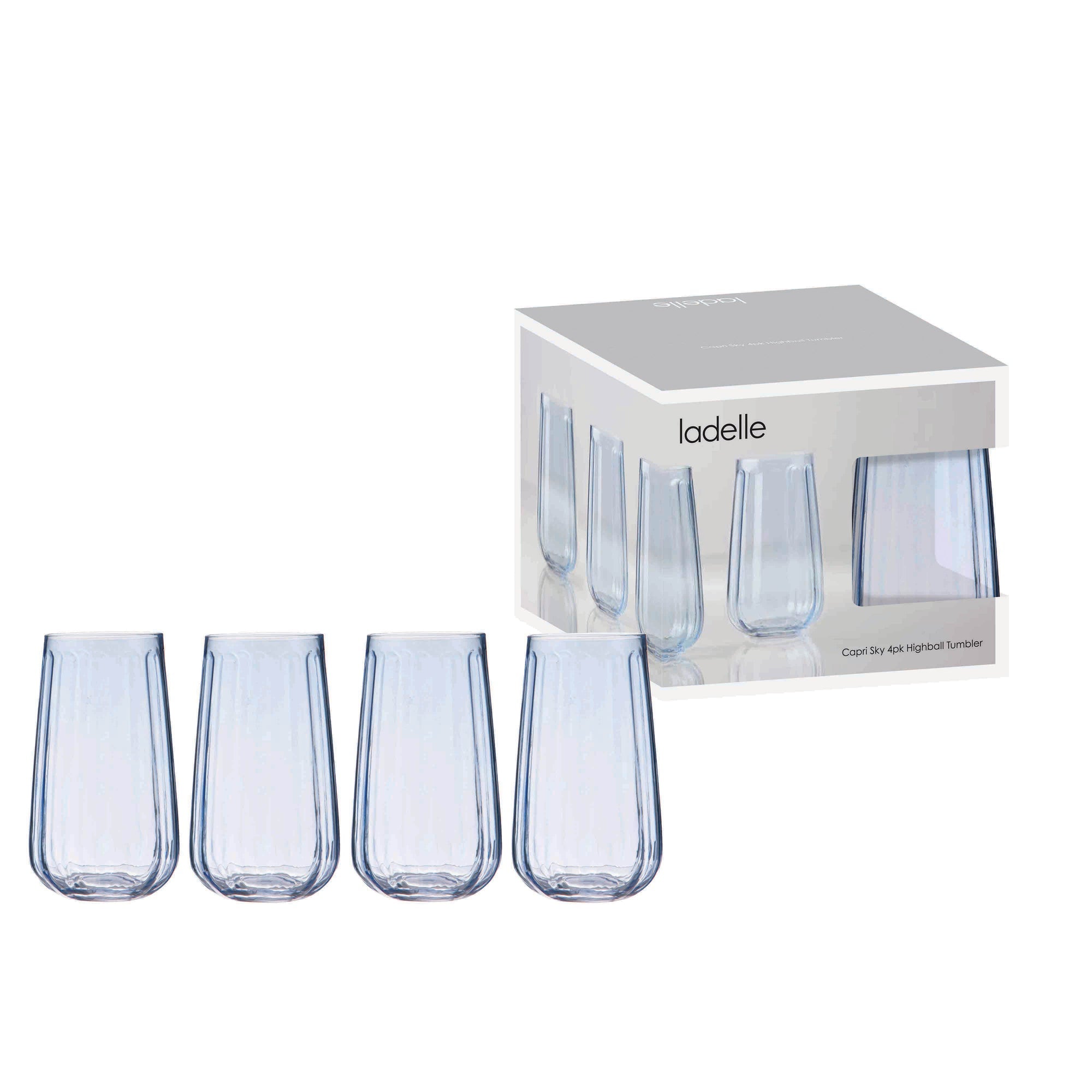 Ladelle Capri Sky 4pk Highball Tumbler