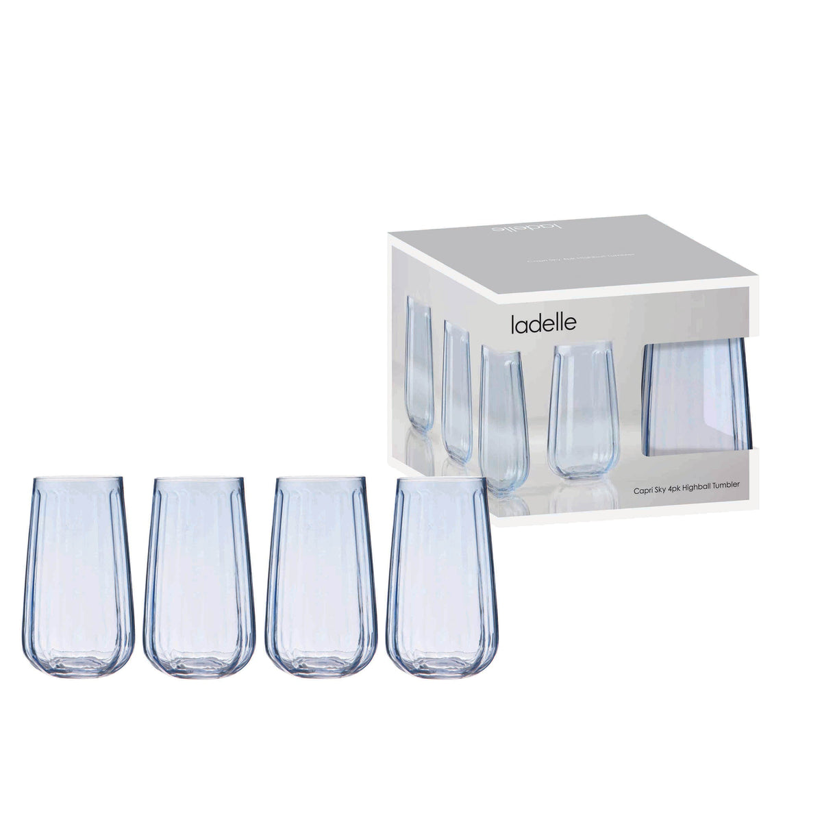Ladelle Capri Sky 4pk Highball Tumbler
