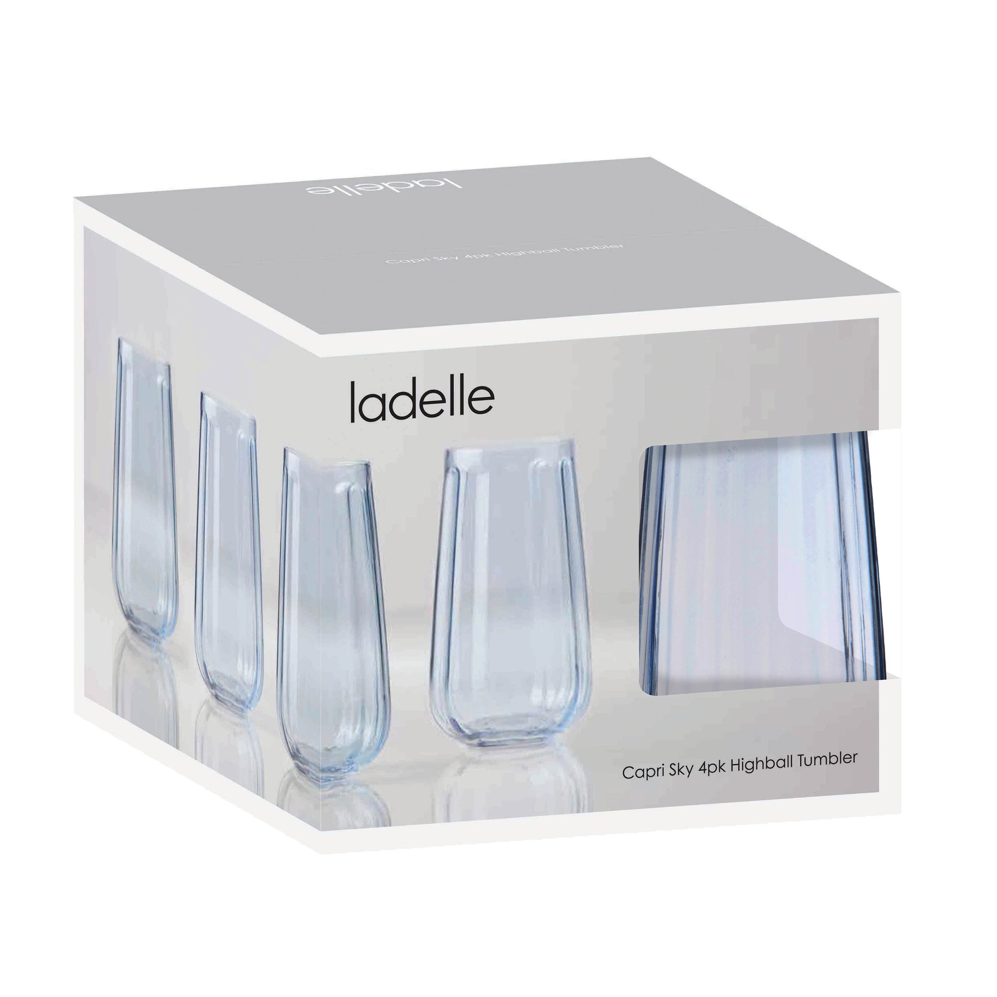 Ladelle Capri Sky 4pk Highball Tumbler