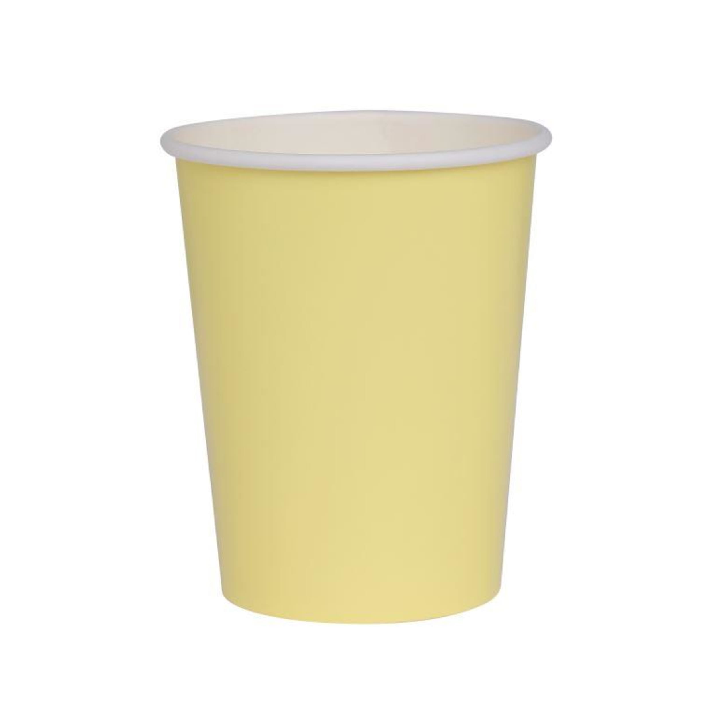 FiveStar Paper Cup Pastel Yellow 260ml (20 Pack)
