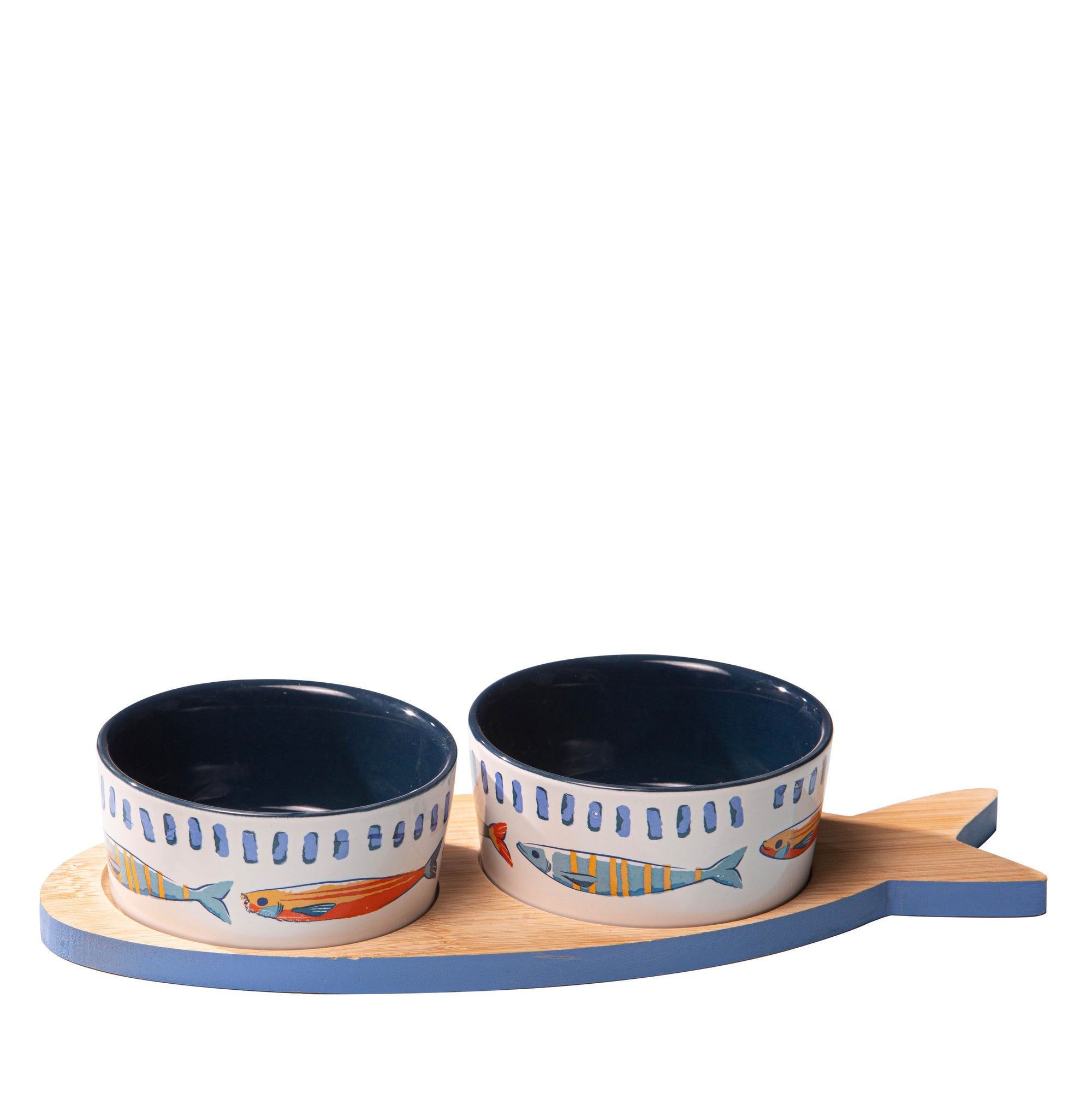 Ladelle Capri Fish 3pc Bowl & Tray Set