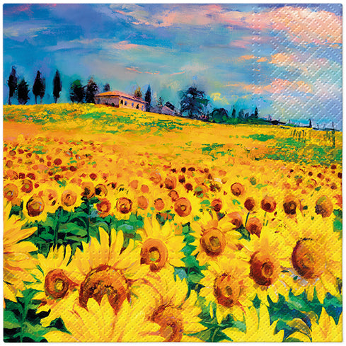 PAW Lunch Napkin 33x33cm 20 Pack - Painted Sunflowers