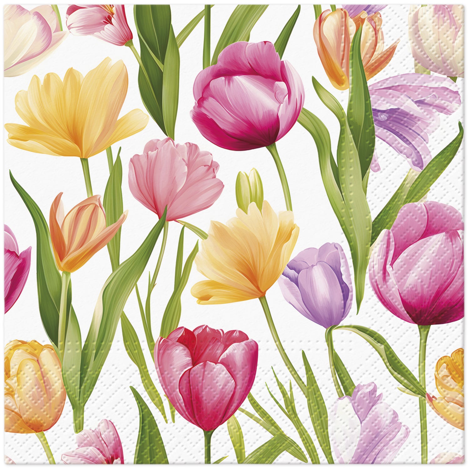 PAW Lunch Napkin 33x33cm 20 Pack - Tulip Dream Pattern