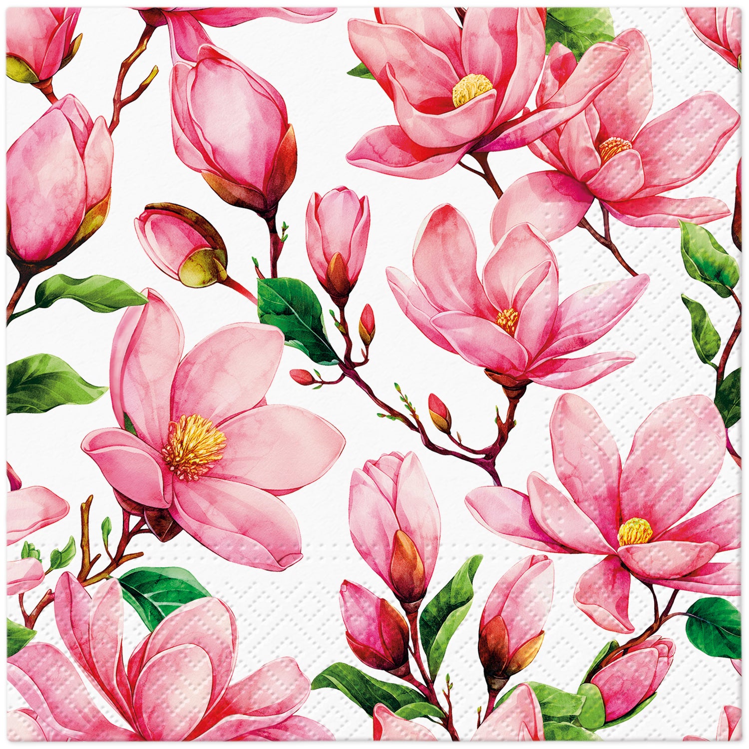 PAW Lunch Napkin 33x33cm 20 Pack - Pink Bloom