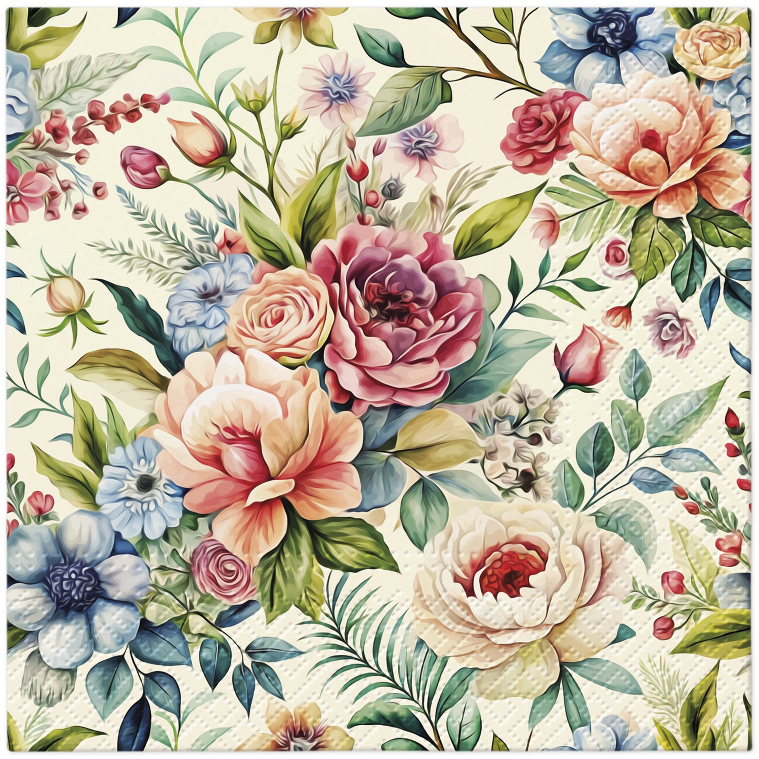 PAW Lunch Napkin 33x33cm 20 Pack - Rustic Bloom