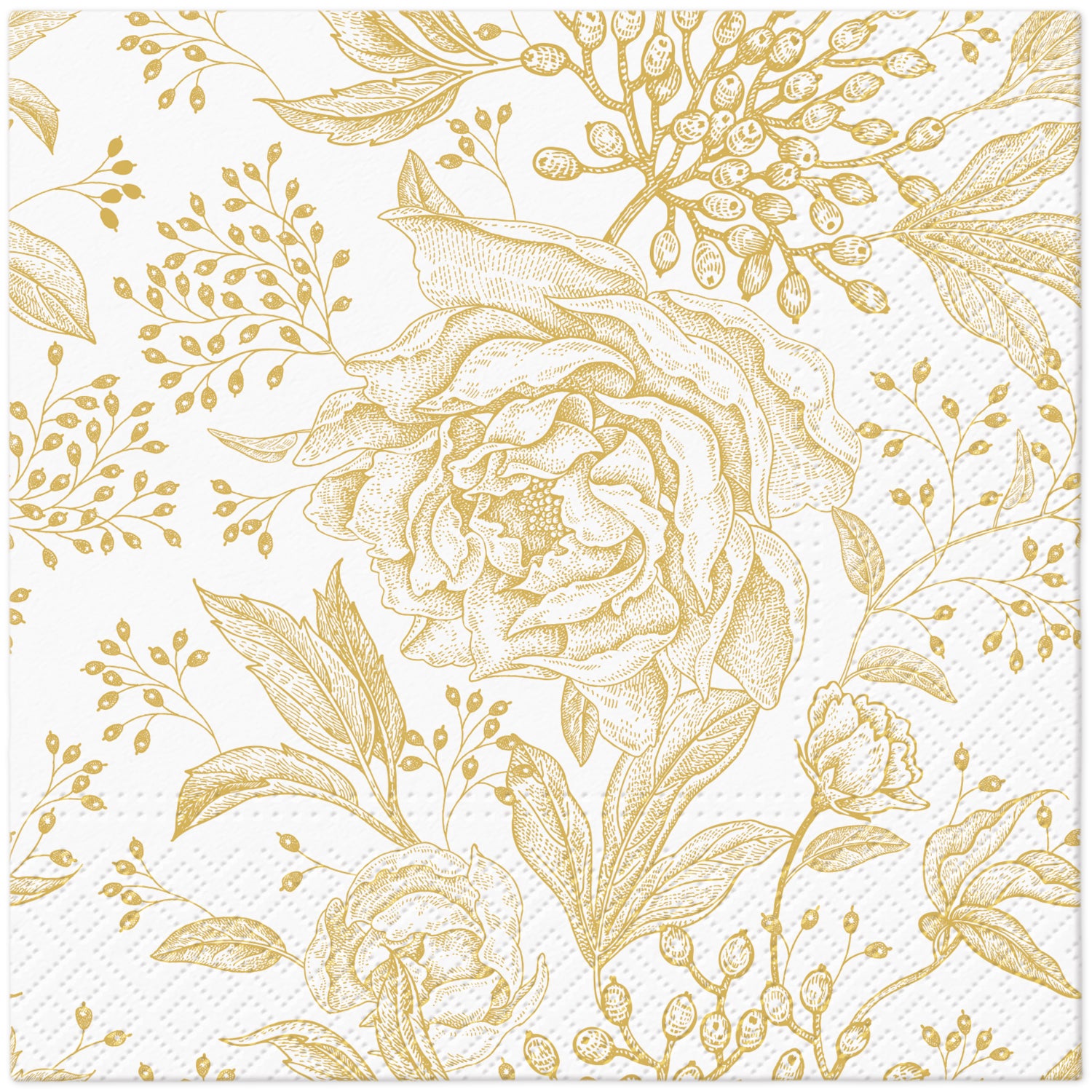 PAW Lunch Napkin 33x33cm 20 Pack - Rose Peonies