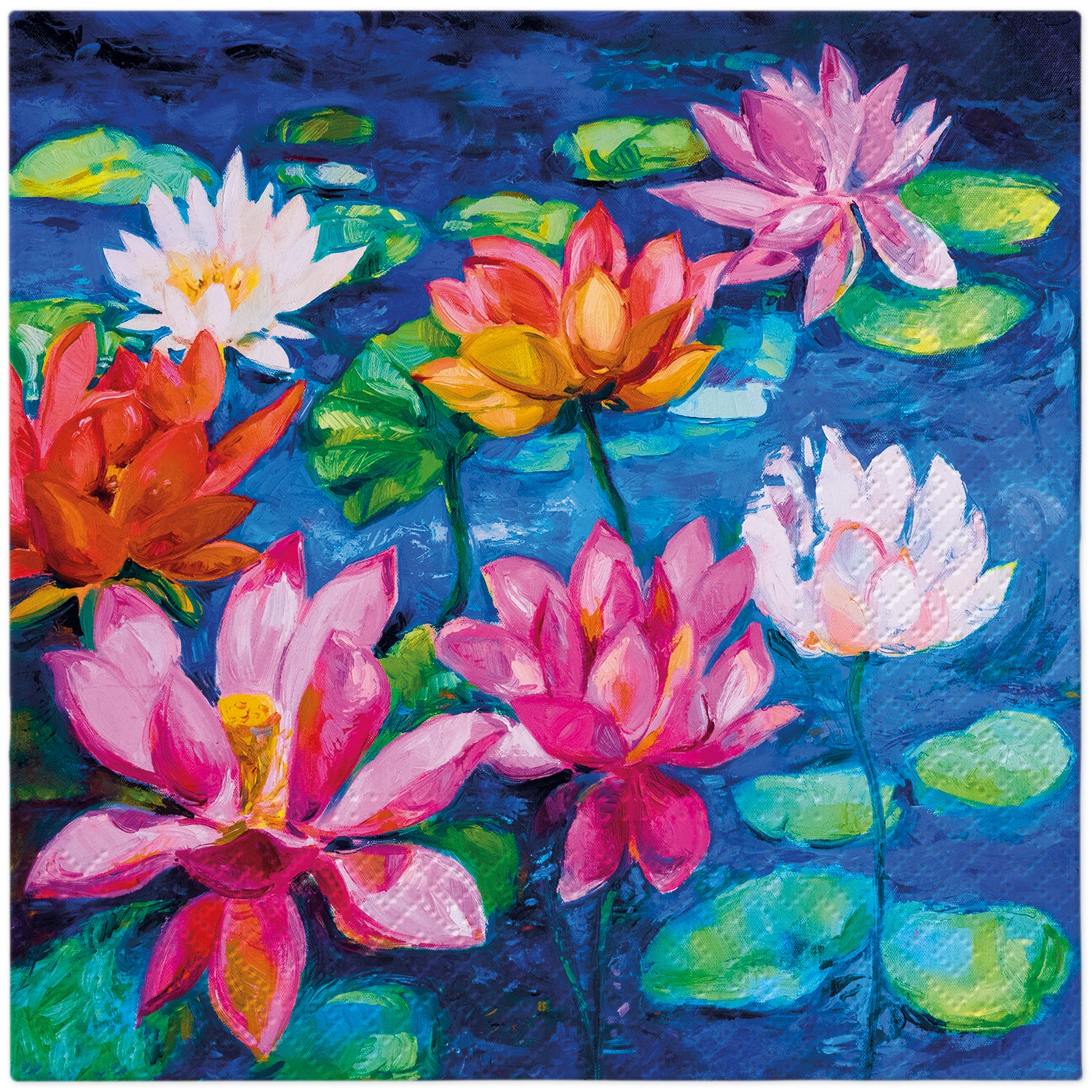 PAW Lunch Napkin 33x33cm 20 Pack - Lily Pond