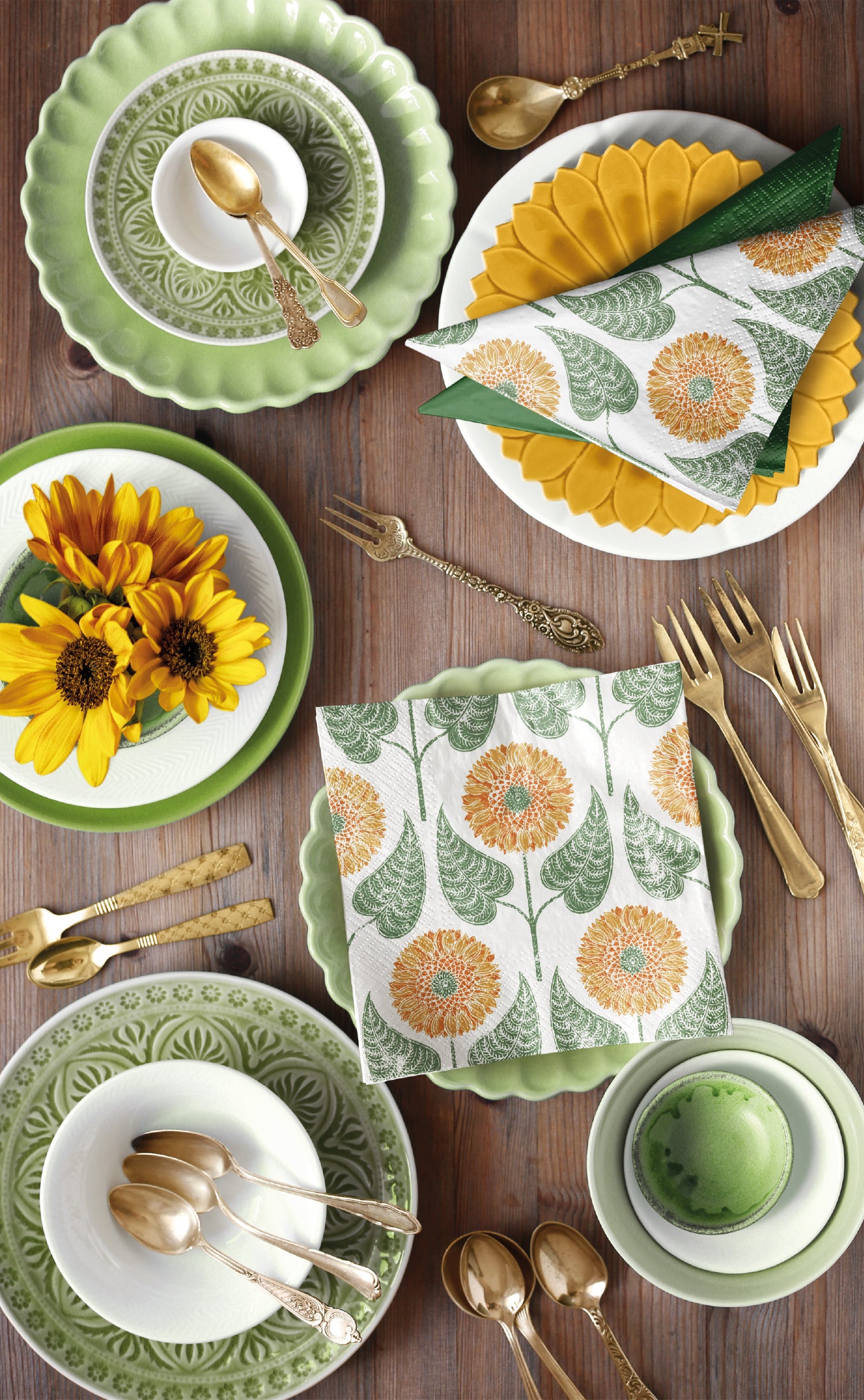 PAW Lunch Napkin 33x33cm 20 Pack - Sunflowers Pattern