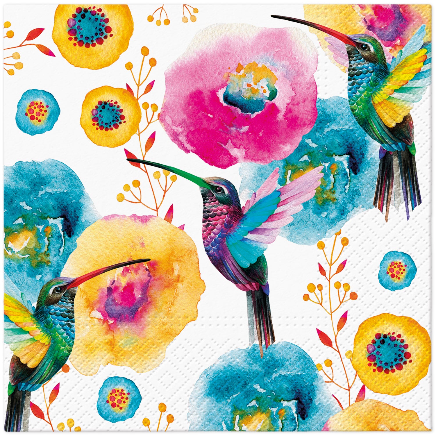 PAW Lunch Napkin 33x33cm 20 Pack - Hummingbird