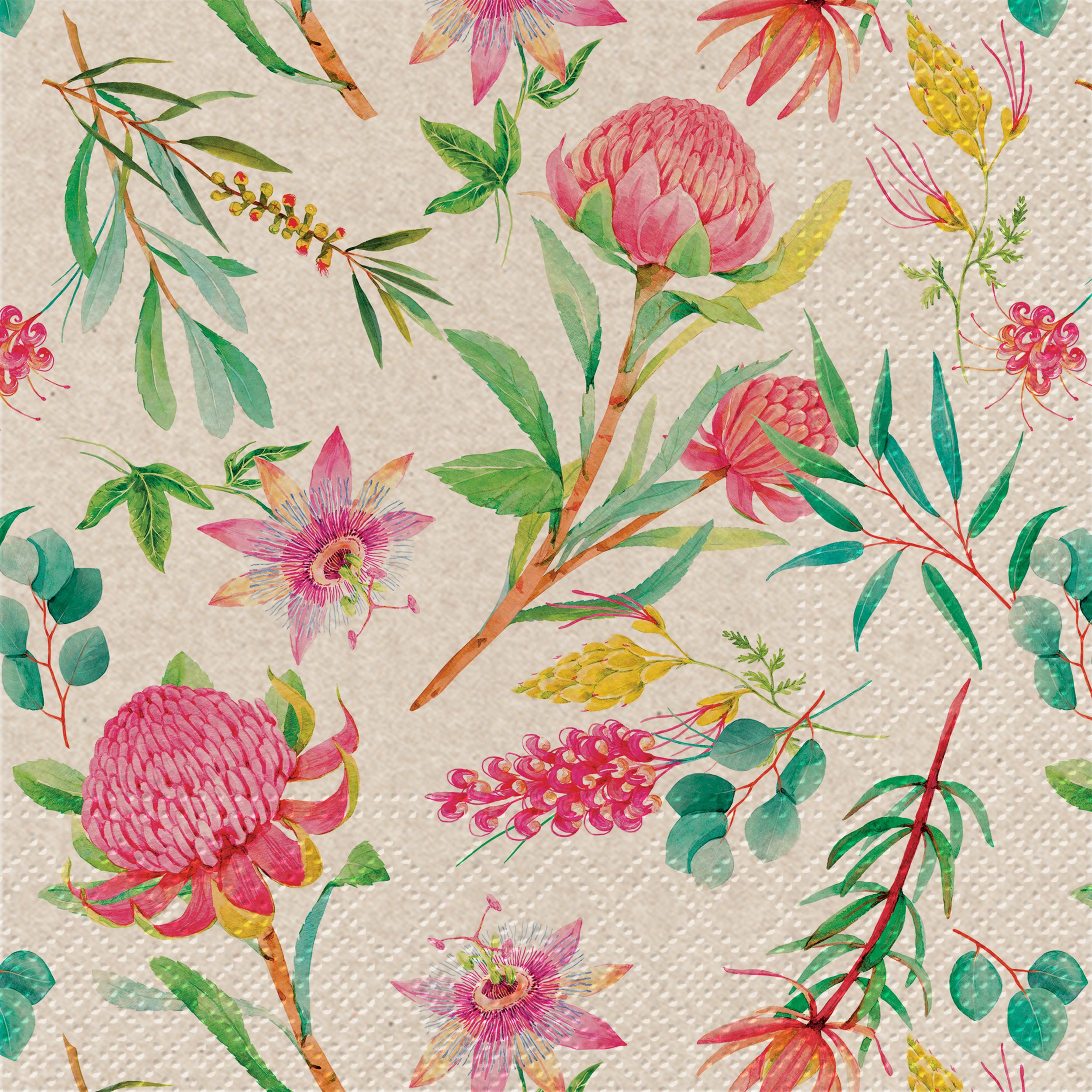 PAW Lunch Napkin 33x33cm 20 Pack - We Care Passionflower