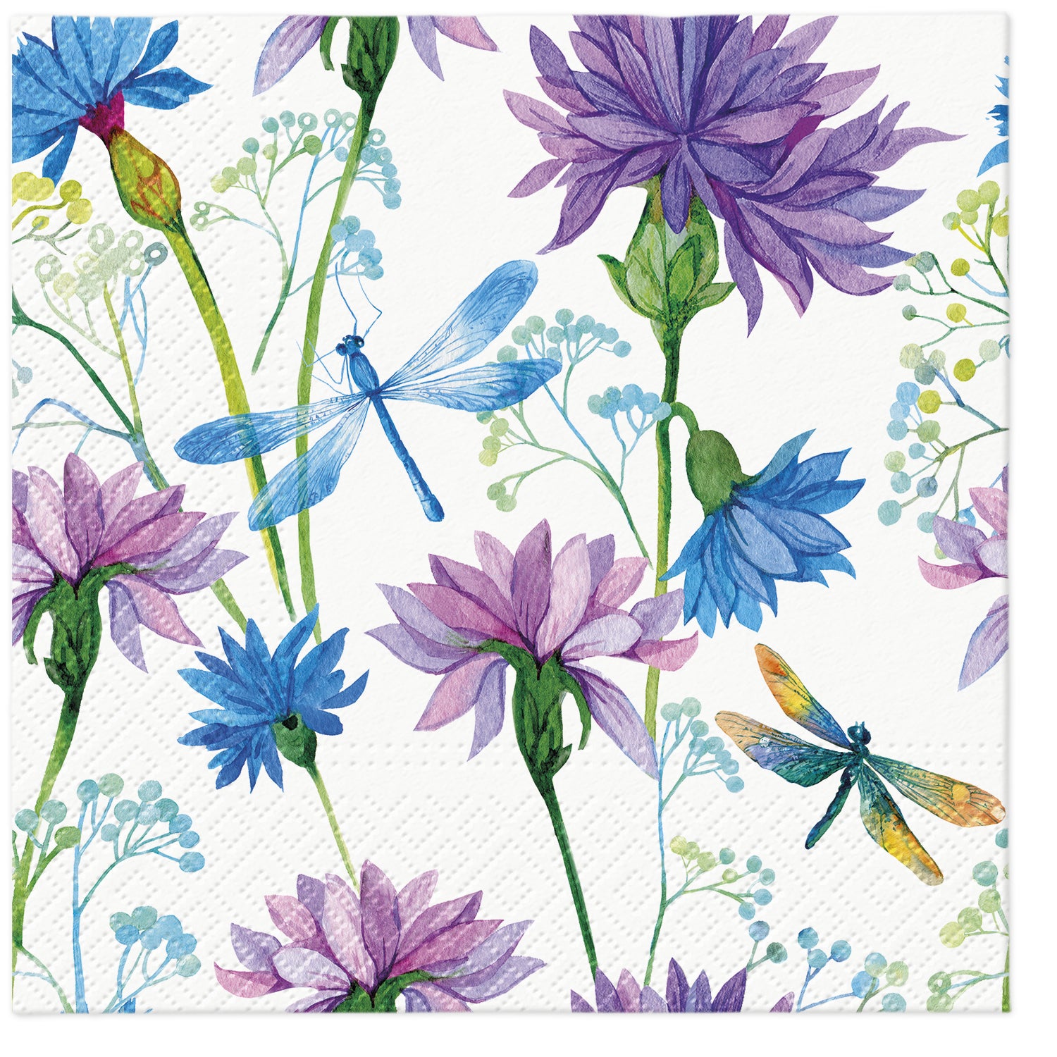 PAW Lunch Napkin 33x33cm 20 Pack - Flower with Dragonfly