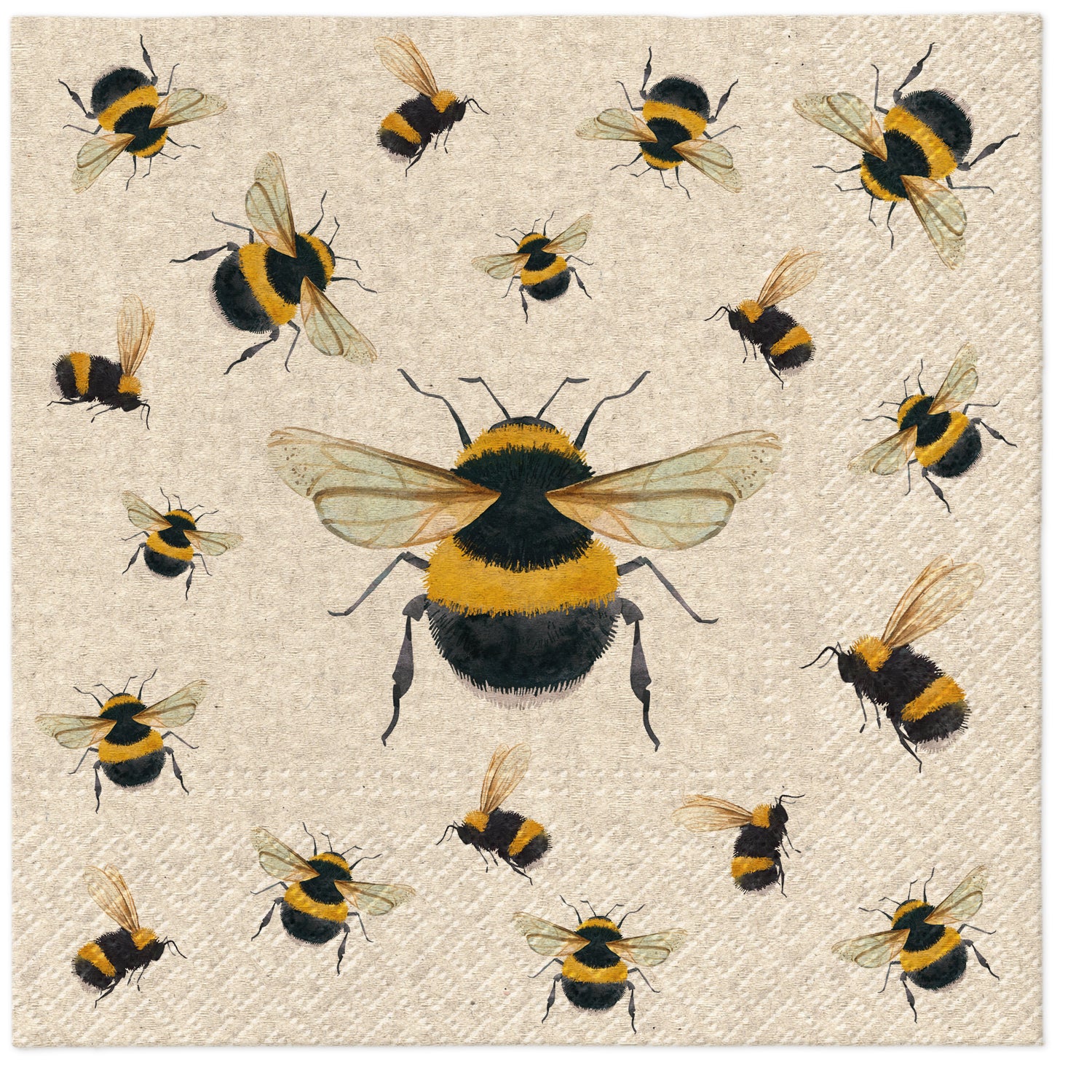 PAW Lunch Napkin 33x33cm 20 Pack - We Care Dancing Bees