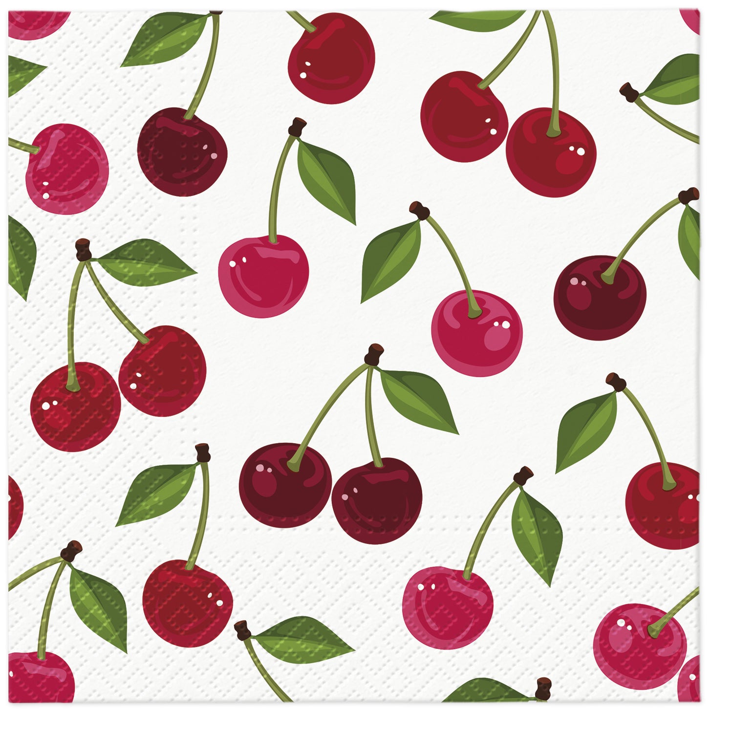 PAW Lunch Napkin 33x33cm 20 Pack - Cherries Pattern