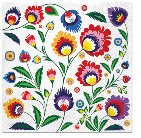 PAW Lunch Napkin 33x33cm 20 Pack - Polish Folk