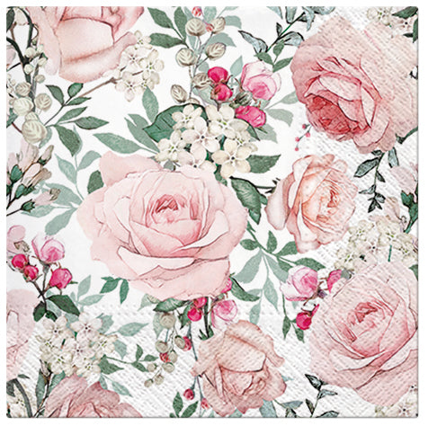PAW Lunch Napkin 33x33cm 20 Pack - Gorgeous Roses