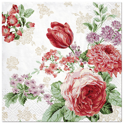 PAW Lunch Napkin 33x33cm 20 Pack - Mysterious Roses