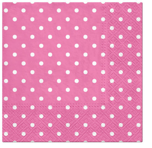 PAW Lunch Napkin 33x33cm 20 Pack - Dots Cyclamen