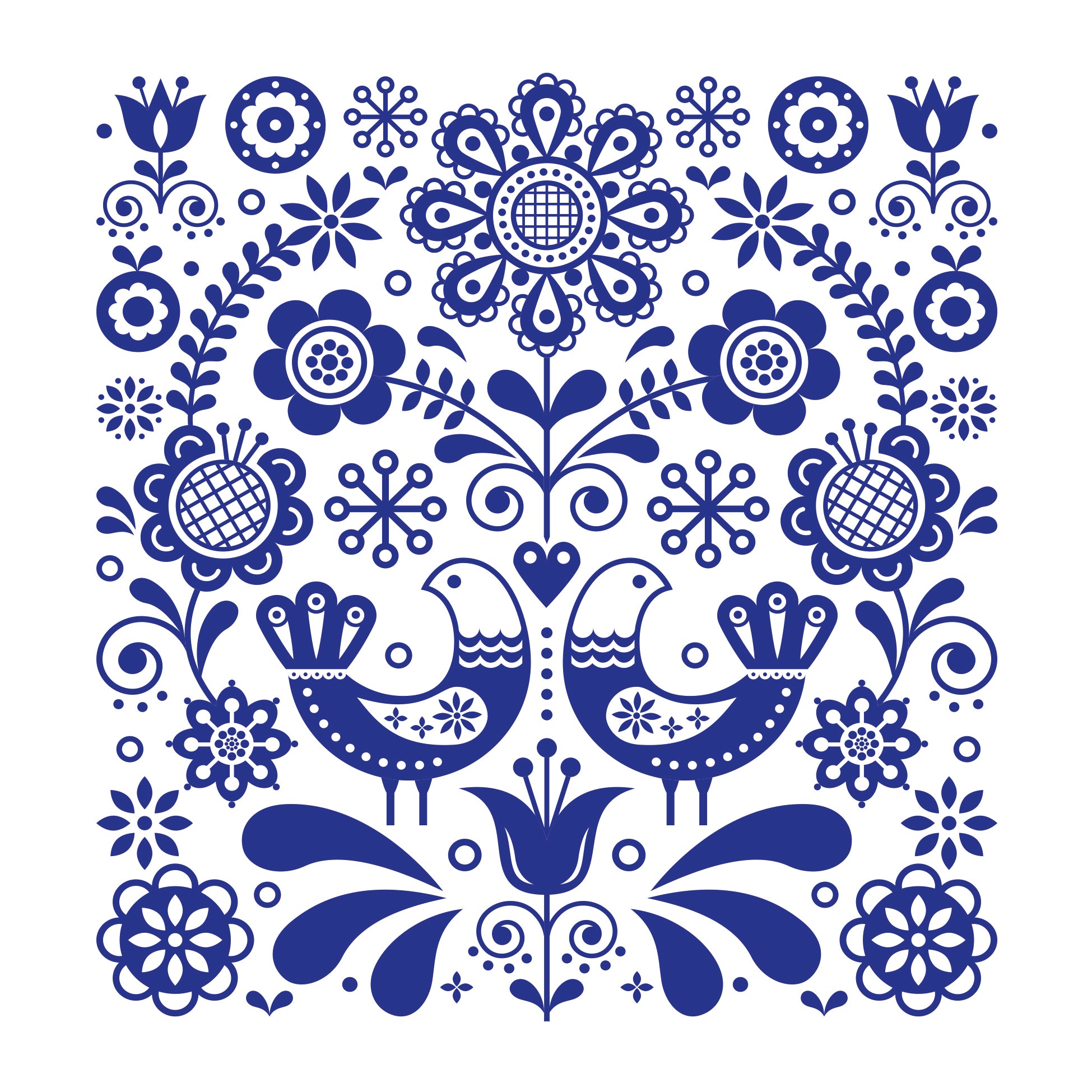 PAW Lunch Napkin 33x33cm 20 Pack - Folk Stamp