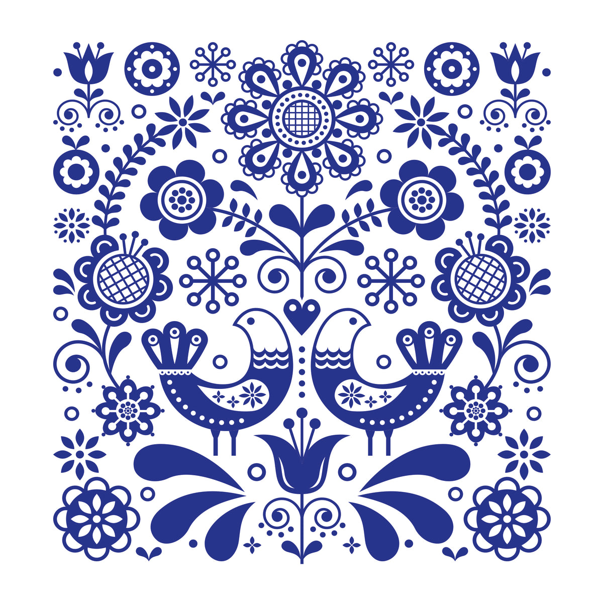 PAW Lunch Napkin 33x33cm 20 Pack - Folk Stamp