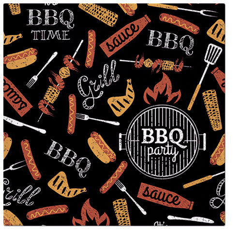 PAW Lunch Napkin 33x33cm 20 Pack - BBQ Party Black