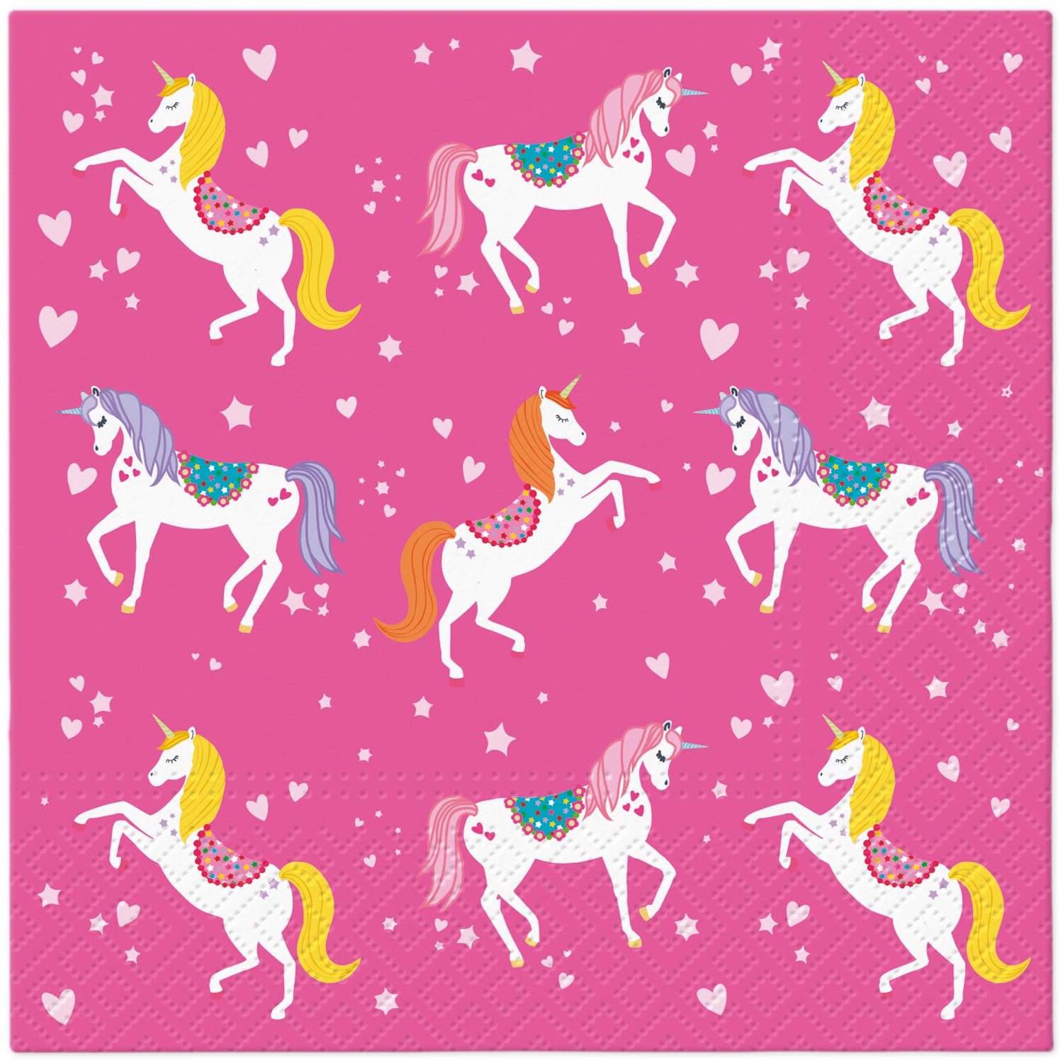 PAW Lunch Napkin 33x33cm 20 Pack - Unicorn Pattern