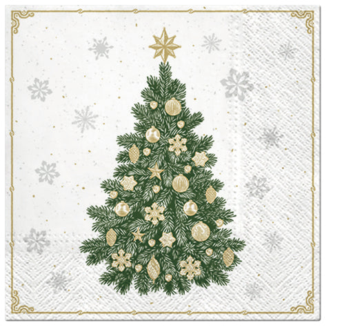 PAW Lunch Napkin 33x33cm 20 Pack - Frosty Tree
