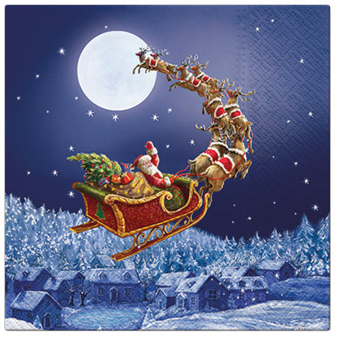 PAW Lunch Napkin 33x33cm 20 Pack - Christmas Sleigh