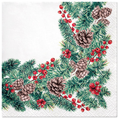PAW Lunch Napkin 33x33cm 20 Pack - Winter Branches