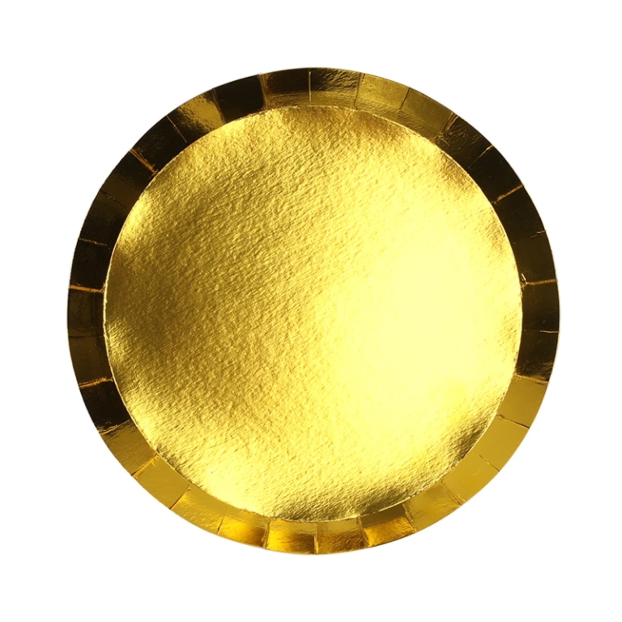 FiveStar Paper Round Snack Plate 7" Metallic Gold (20 Pack)