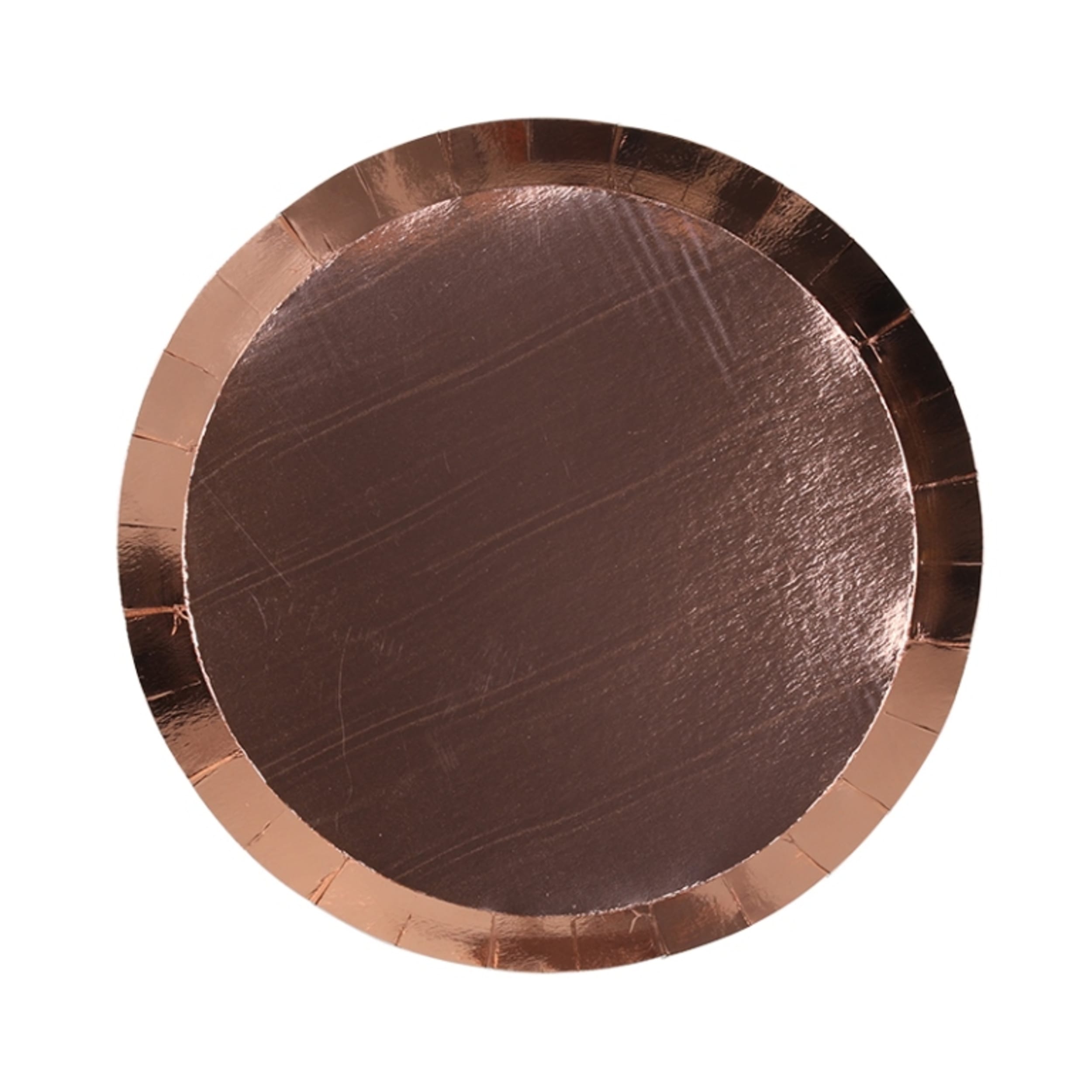 FiveStar Paper Round Snack Plate 7" Metallic Rose Gold (20 Pack)