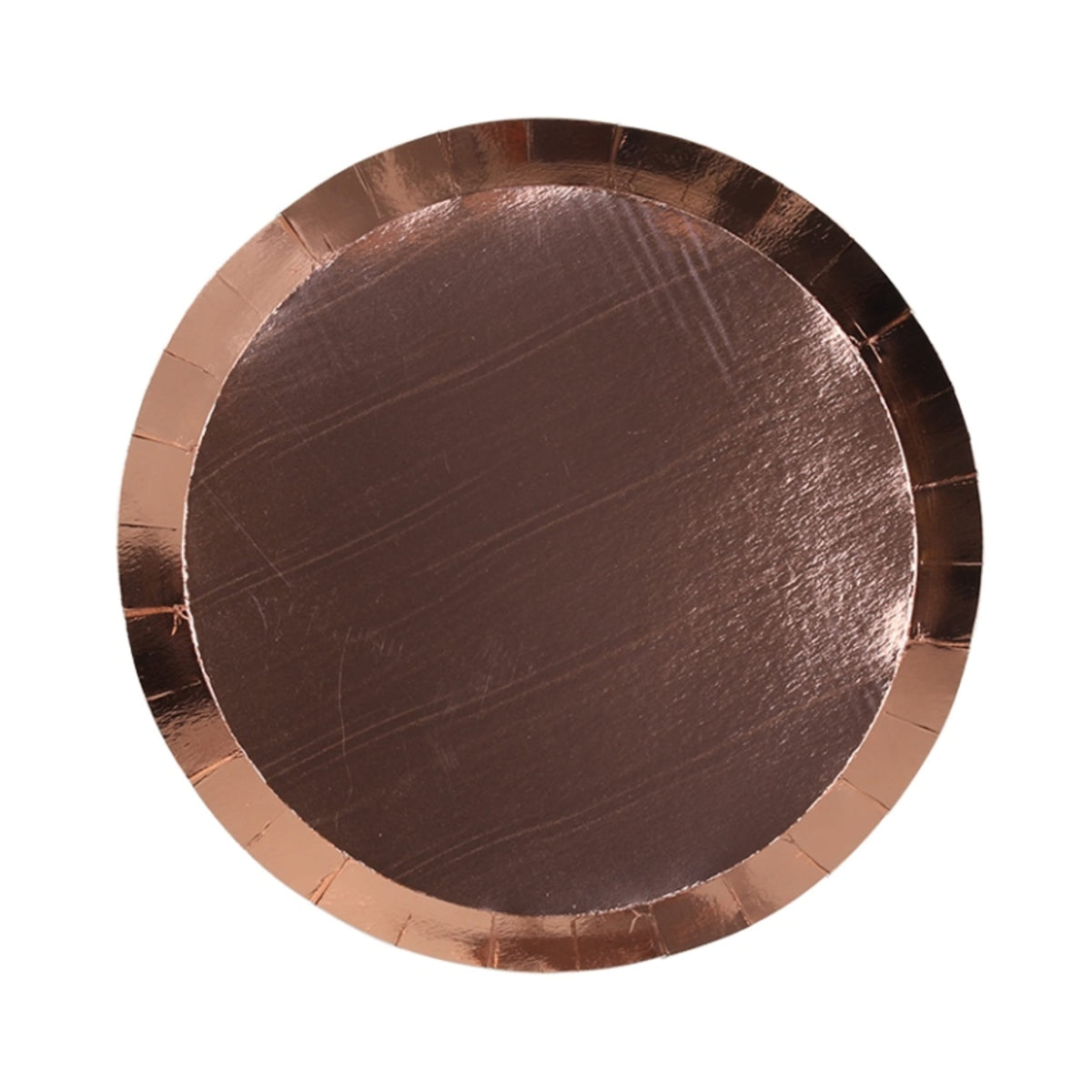 FiveStar Paper Round Snack Plate 7" Metallic Rose Gold (20 Pack)