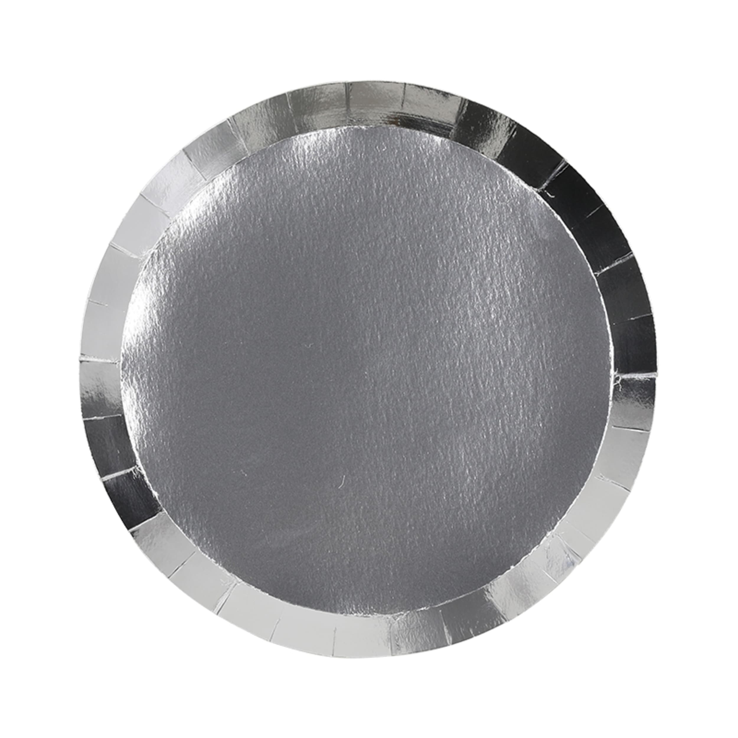FiveStar Paper Round Snack Plate 7" Metallic Silver (20 Pack)