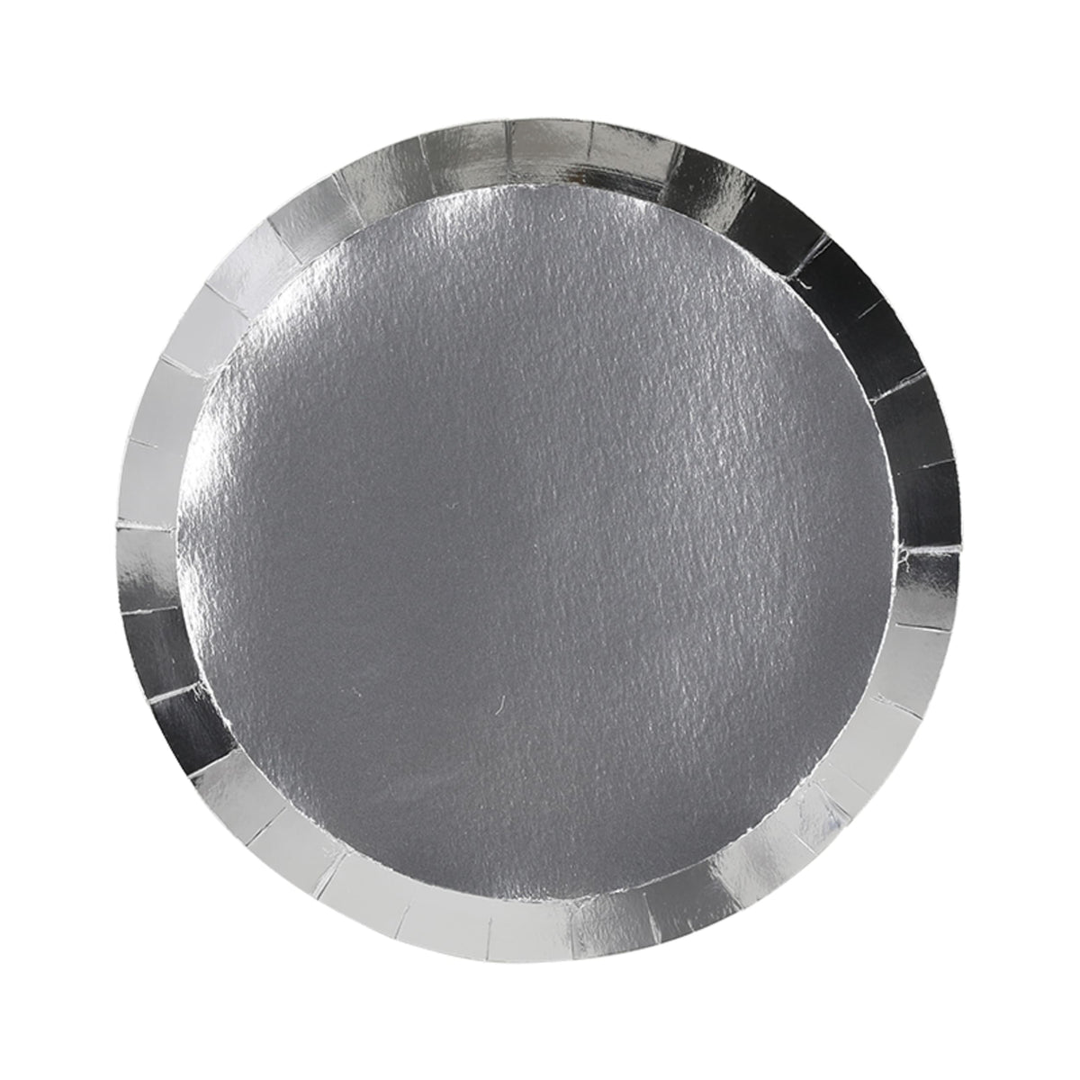 FiveStar Paper Round Snack Plate 7" Metallic Silver (20 Pack)
