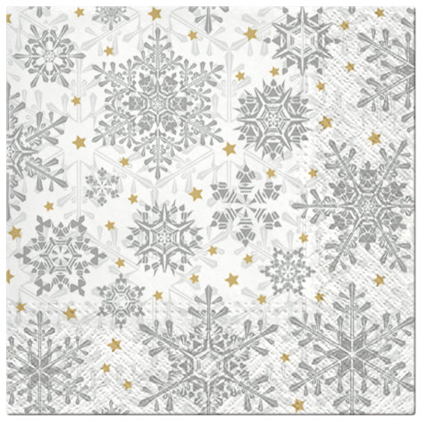 PAW Lunch Napkin 33x33cm 20 Pack - Glowing Stars Silver