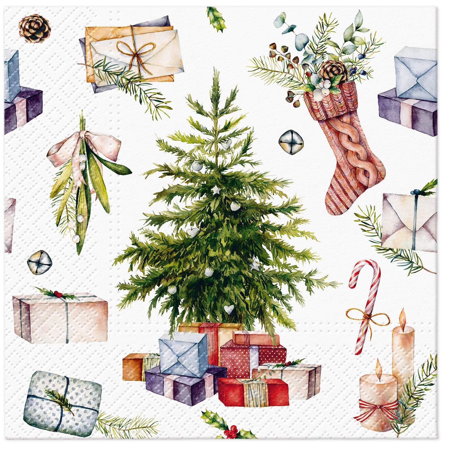 PAW Lunch Napkin 33x33cm 20 Pack - Christmas at Home
