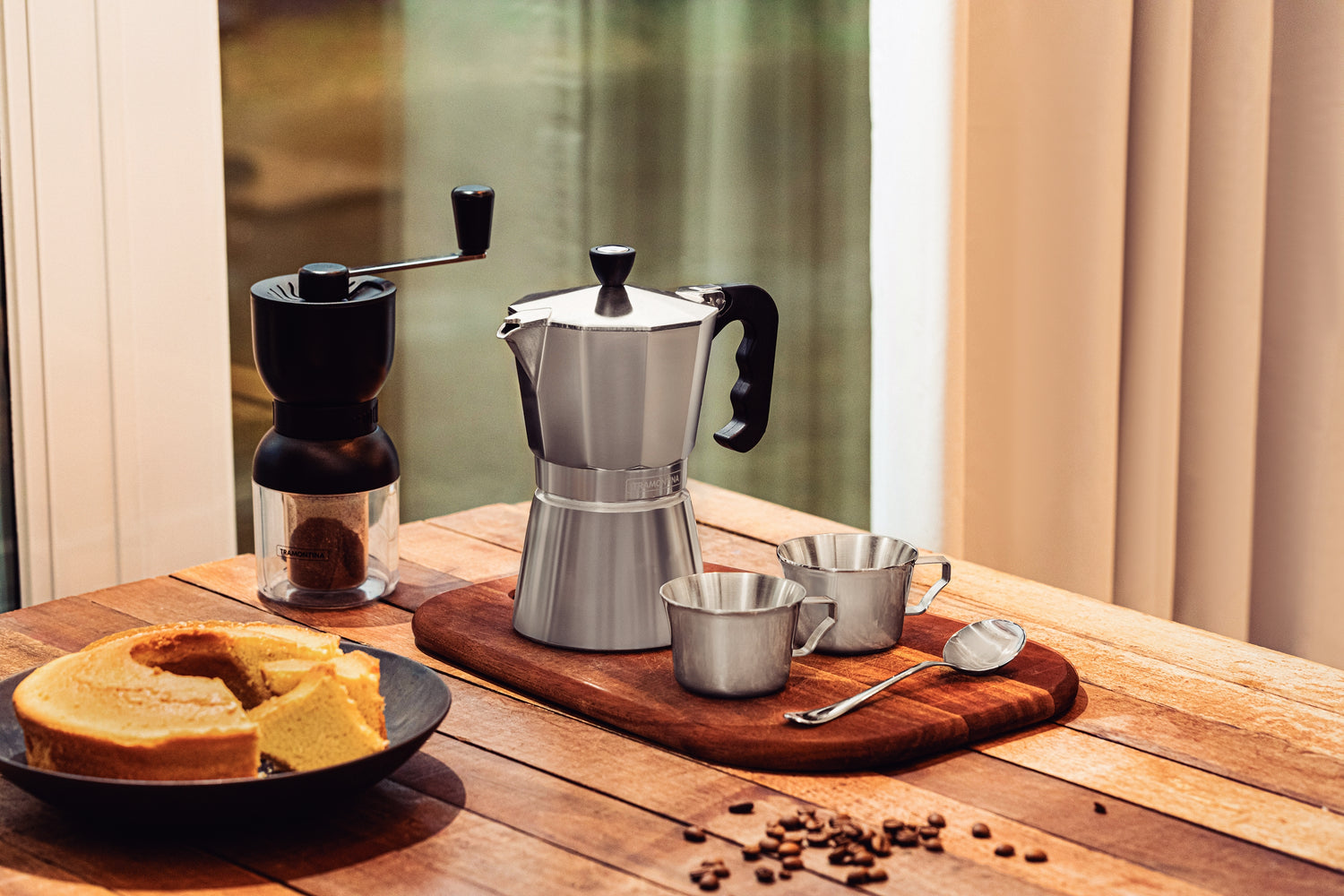 Tramontina Italian Espresso Coffe Maker - 6 Cup - Aluminium