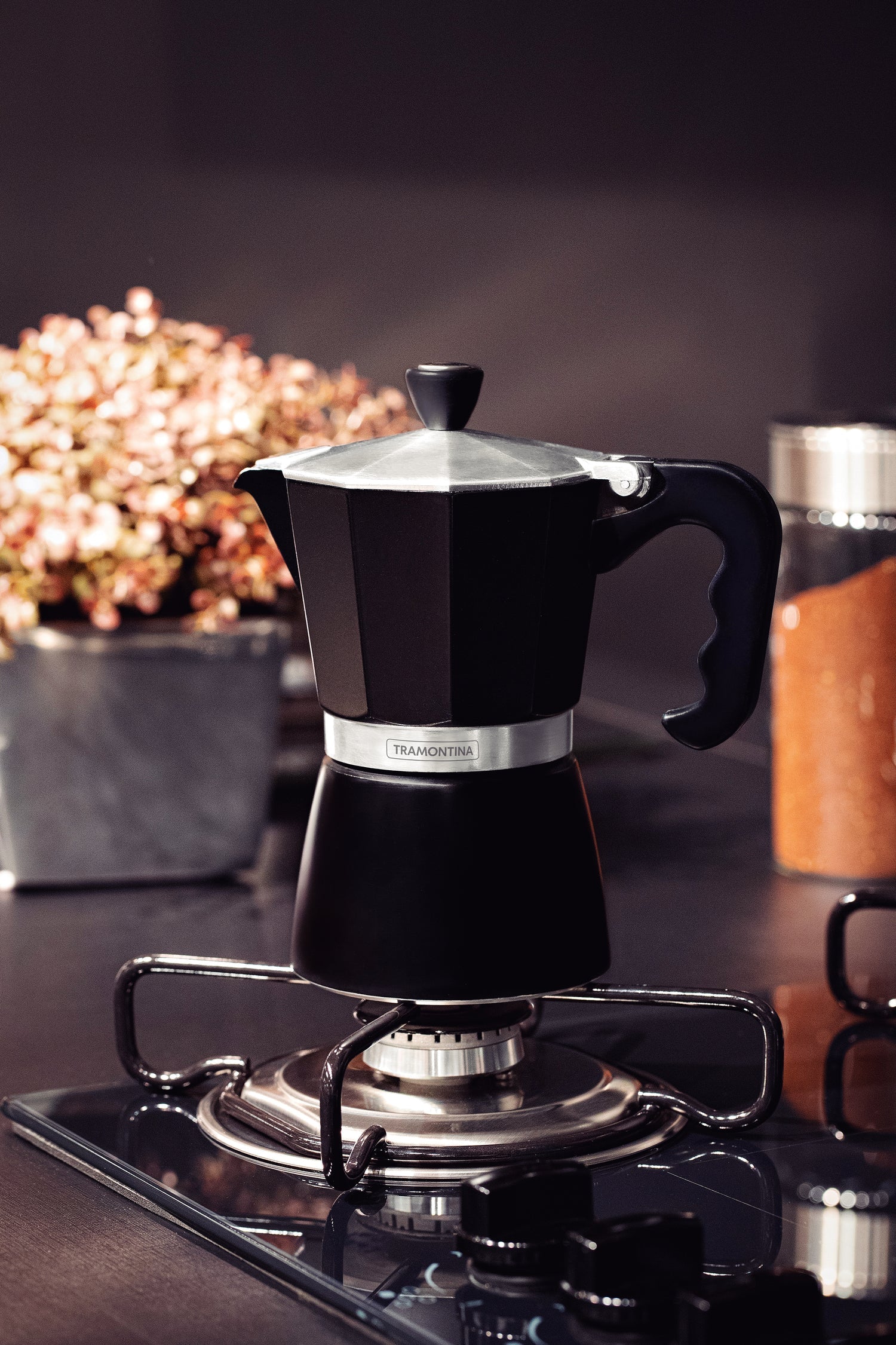 Tramontina Italian Espresso Coffe Maker - 6 Cup - Black